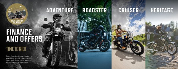 High Season Rewards - Free Arrow Exhaust on Royal Enfield Himalayan 450 Mana Black, Touring Pack for Classic 650, and Continued Finance Offers